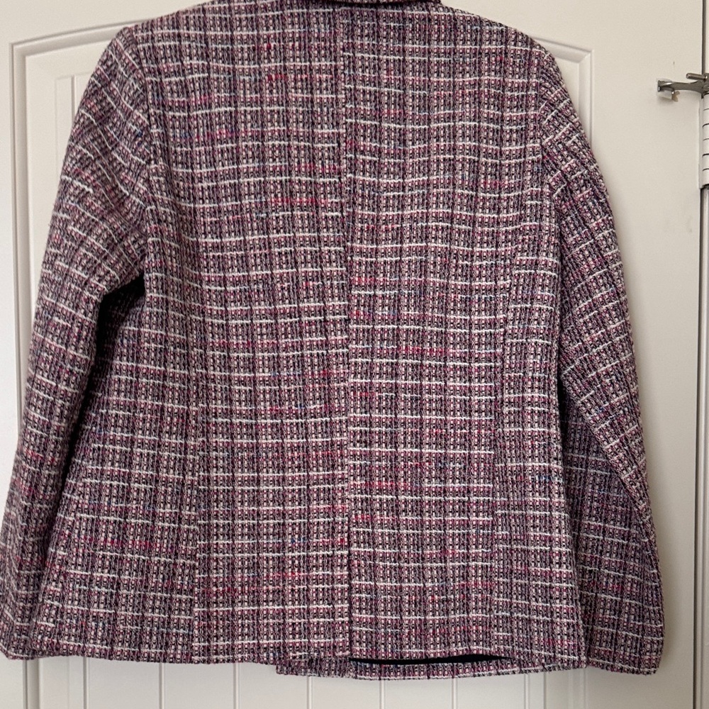 Bagatelle Collection Pink Plaid Tweed Blazer Jacket - Picture 4 of 16